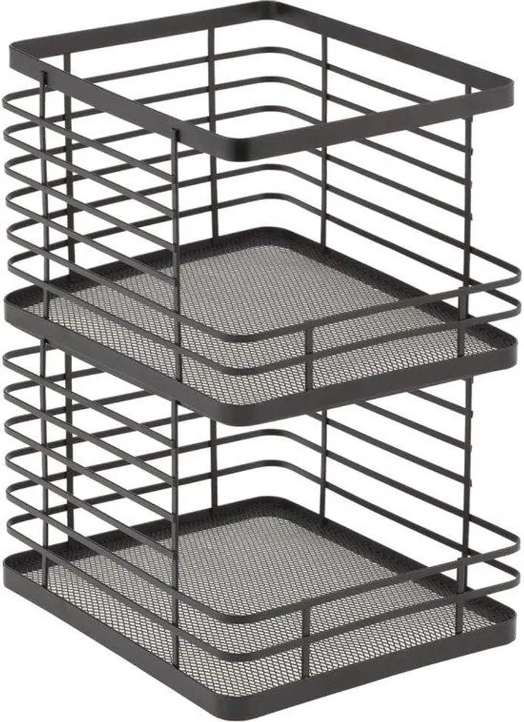 Corbeille à fruits métal noir pour organisation cuisine - Lot de 2 unités