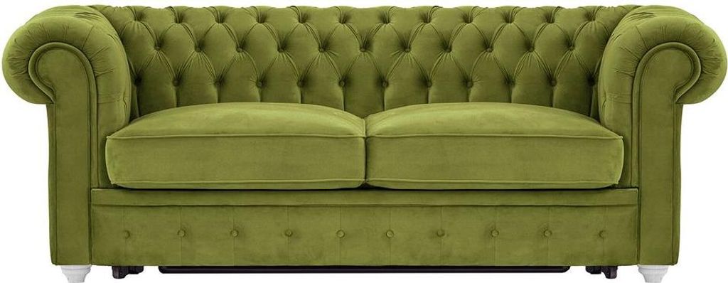 3-Sitzer Chesterfield Max Borneo Schlafsofa-Velluto 9-white
