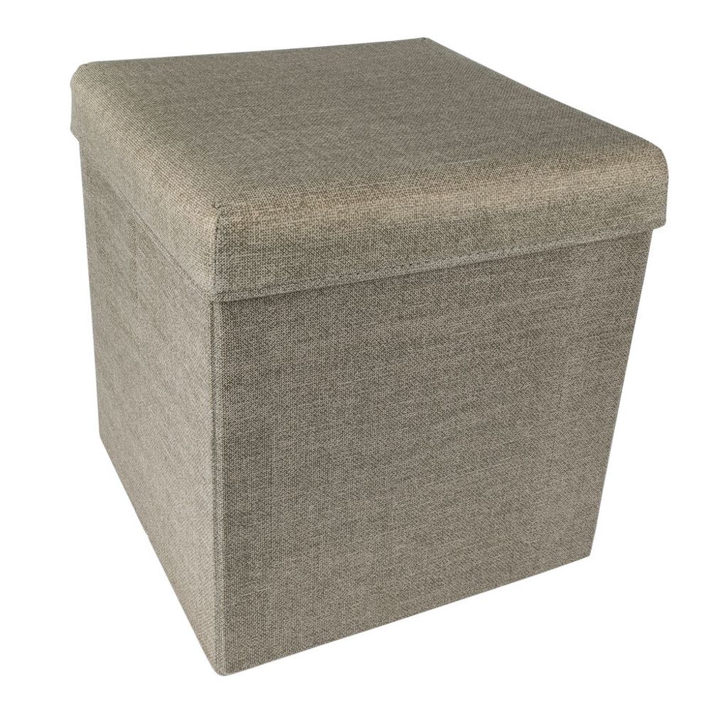 Skládací taburet s úložným prostorem 37 x 37 cm béžová Obrázek produktu 
