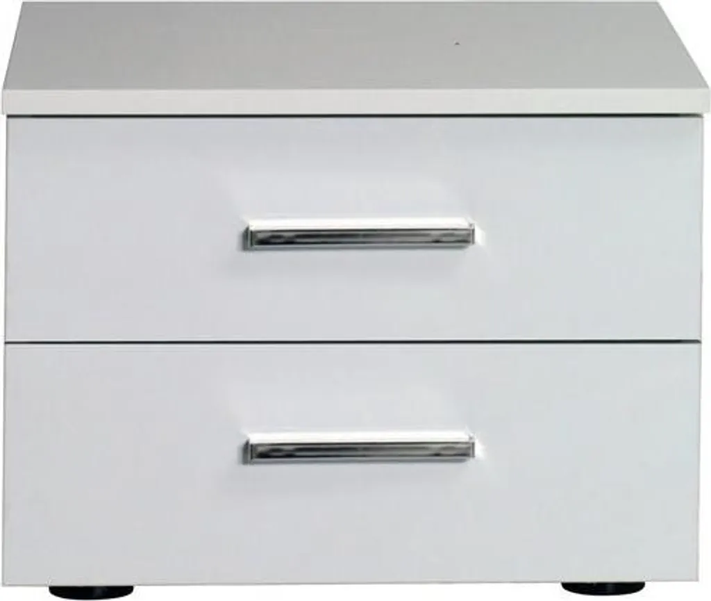 Set 2 Comodini CAJICA Bianco Lucido | Arredo Notte Moderno Alpino