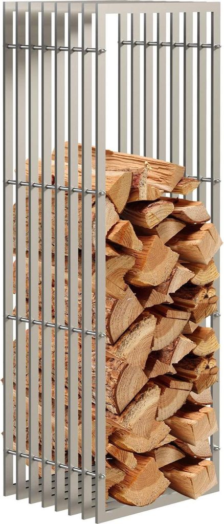 DanDiBo Kaminholzregal Innen Metall Edelstahl Kaminholzständer 96429 150 cm Holzkorb Kaminholzhalter Holzregal