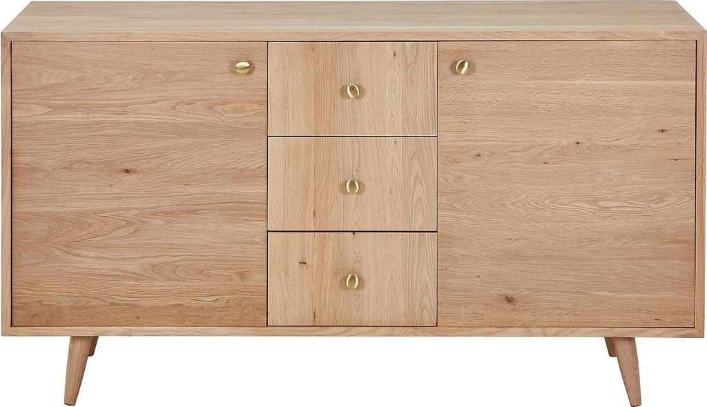 Waschbeckenschrank aus massiver Eiche – Hell natur – 145 cm – ZARENO