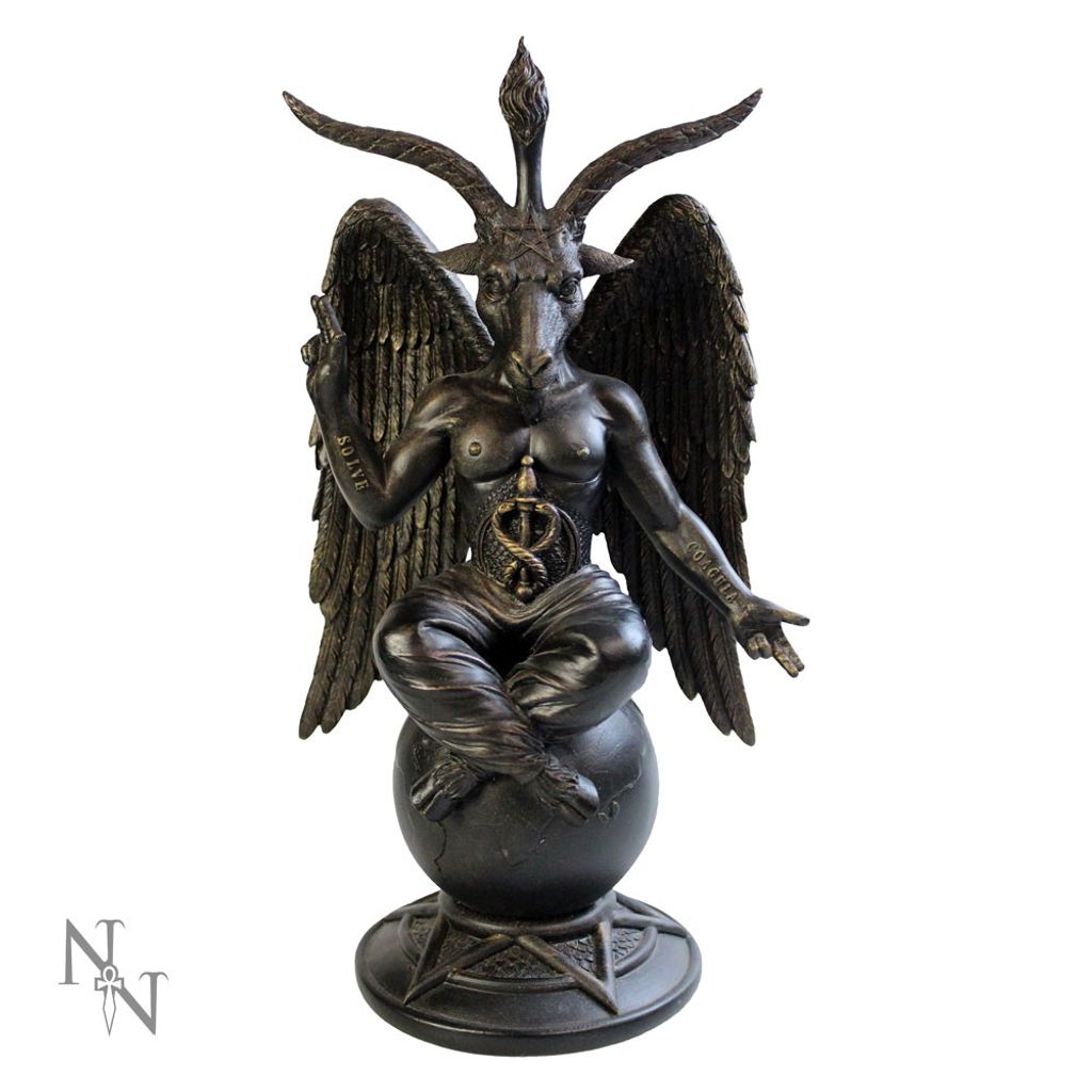 Antik Look Baphomet Figur mit Flügel & Ziegenkopf Produktbild 