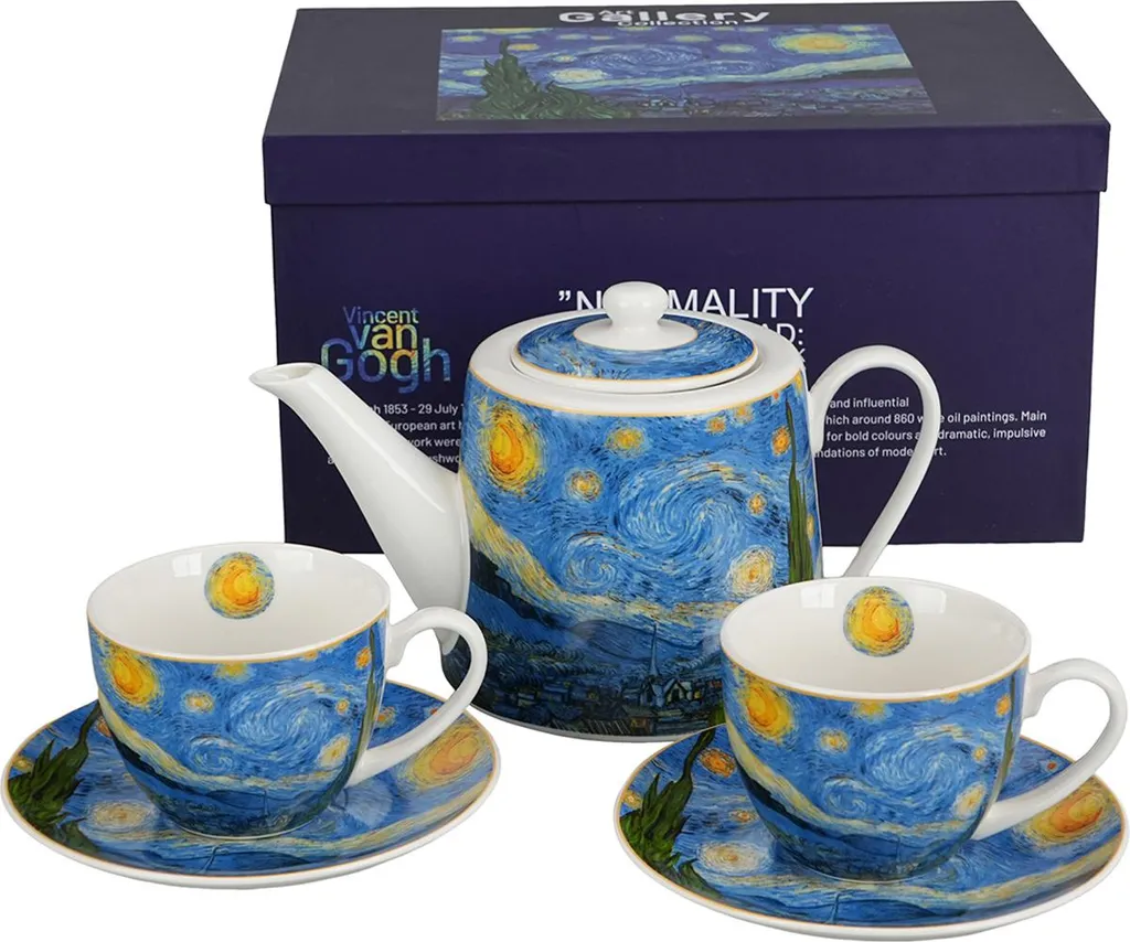 Tazza Da Caffè The Leonardo Collection Van Gogh, Ceramica, Idea Regalo Con Sottobicchiere, Per Cucina E Ufficio