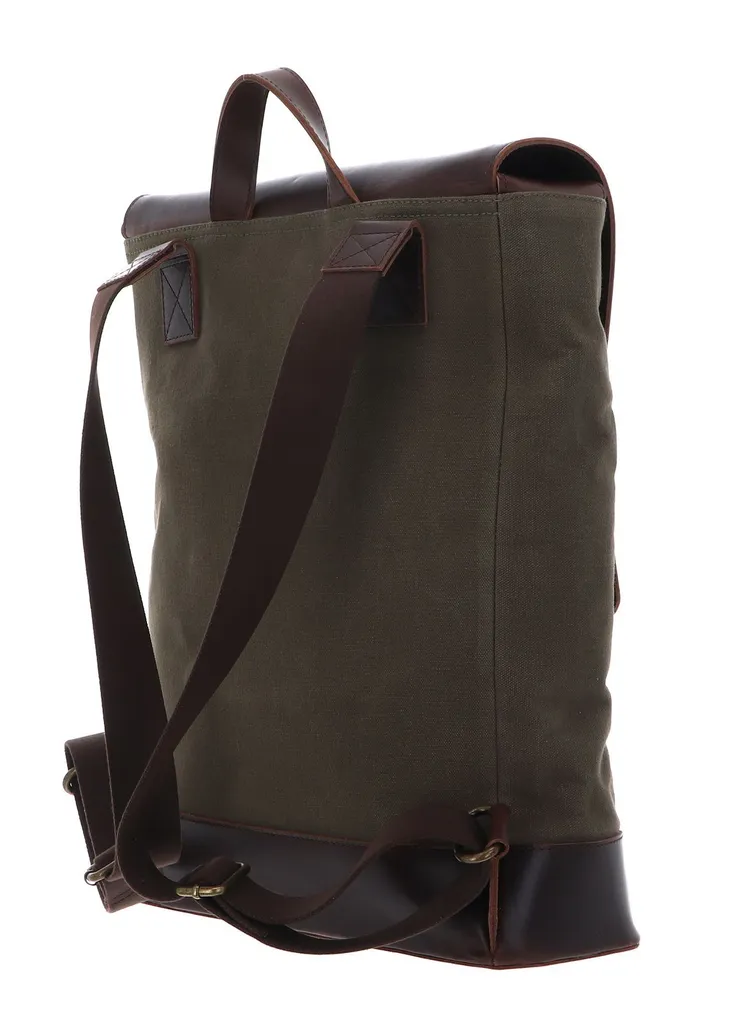 Sac à dos Morris Buckle & Seam Canvas Kaki avec compartiment PC 15"