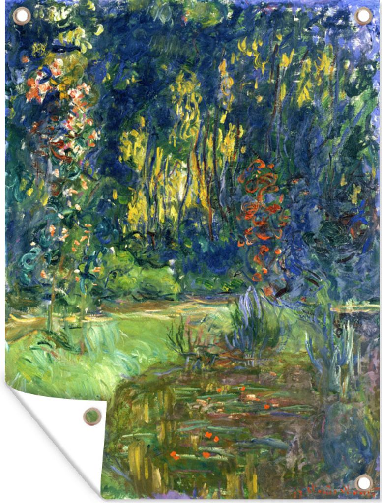 MuchoWow 60x80 cm Outdoor-Poster Gartendeko Sichtschutz Garten Poster für den Garten Der Seerosenteich - Gemälde von Claude Monet
