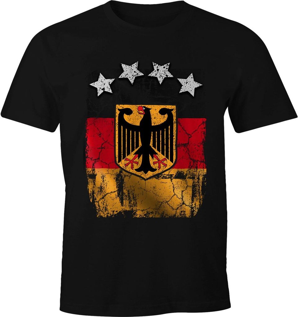 Cooles Herren T-Shirt Deutschland Fan-Shirt WM 2018 Fußball Weltmeisterschaft Moonworks schwarz XS