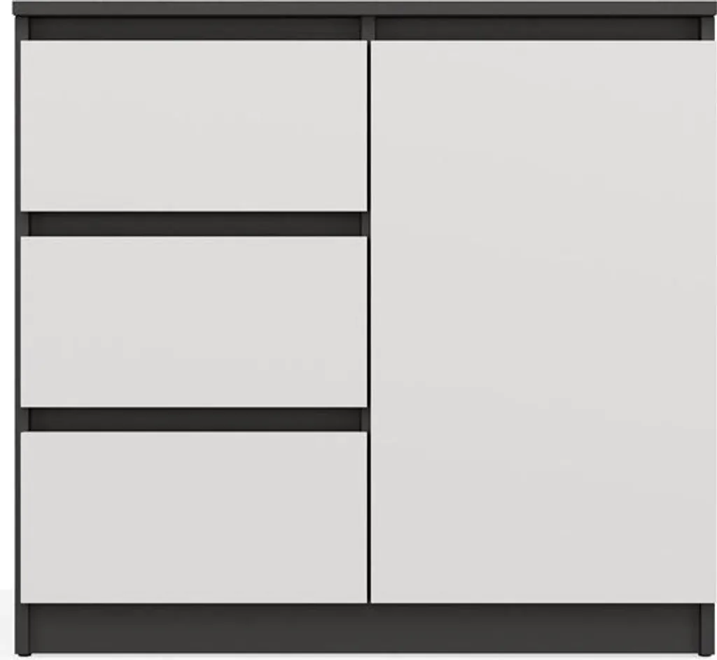 Commode étroite ELBE Anthracite et Blanc - Meuble de Rangement Gain de Place - 11