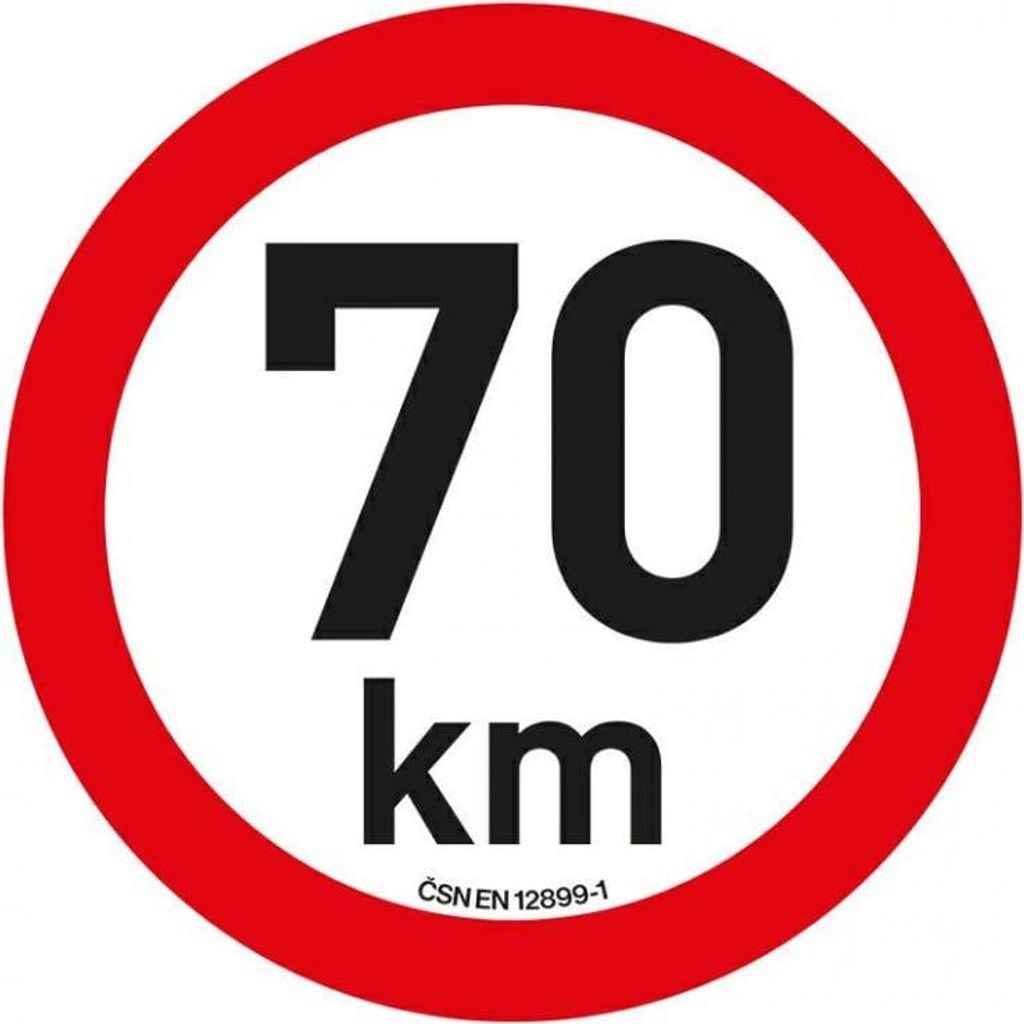Aufkleber Geschwindigkeitsbegrenzung 70 km/h (20 cm) Produktbild 