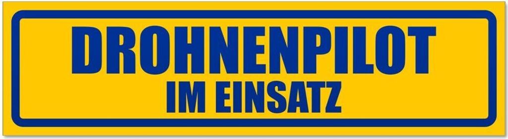 Kiwistar - Autoaufkleber - Blau - 60 x 16 cm - Drohnenpilot Im Einsatz invertiert - Hinweis Aufkleber Sticker für Auto, Kfz, Fahrrad, PKW, LKW
