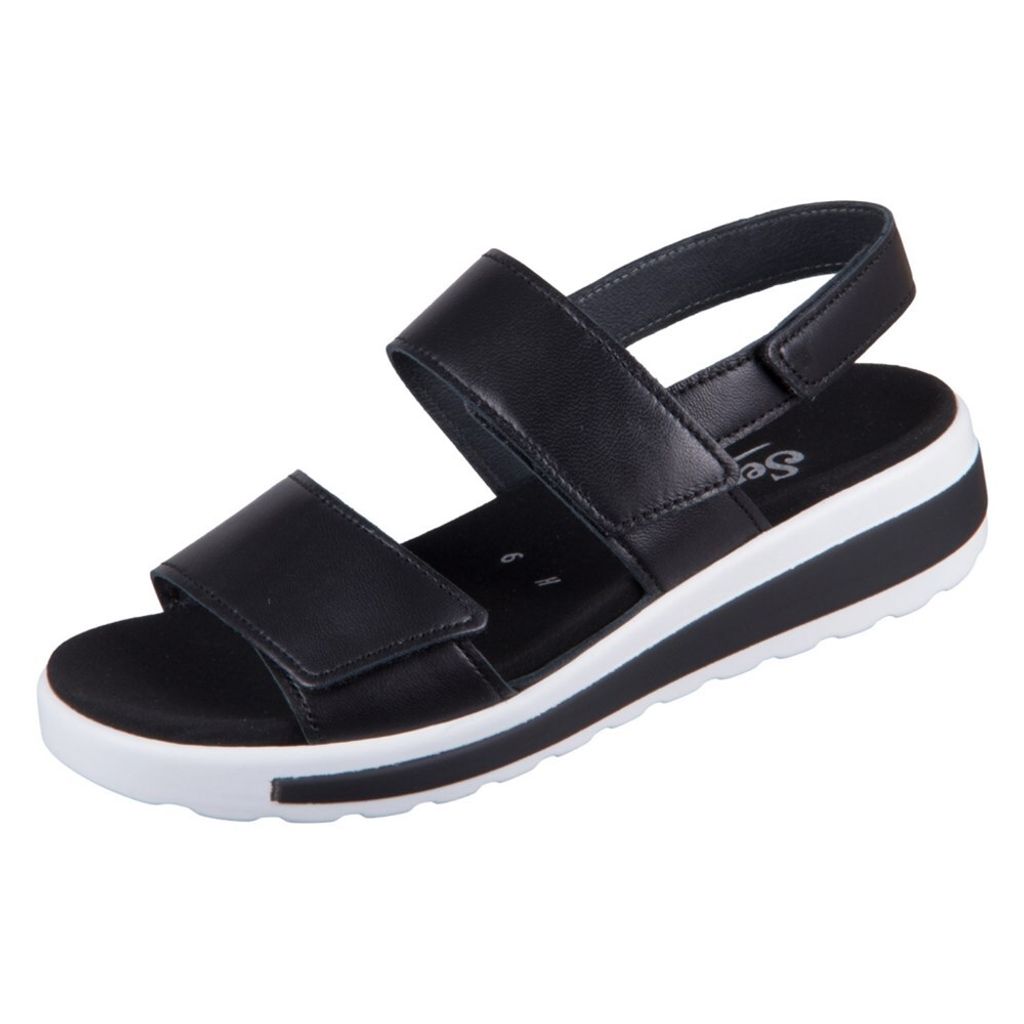 Semler Hanna Damenschuhe Sandalen Flach Schwarz Freizeit, Schuhgröße:EUR 41 | UK 7