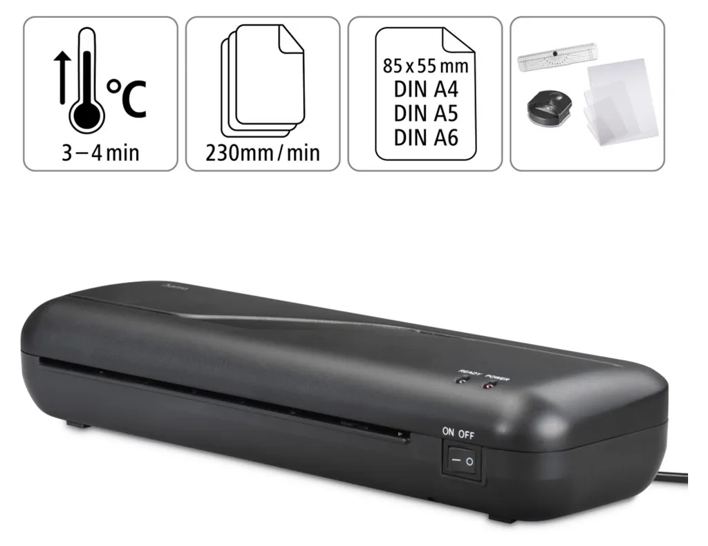 Machine à plastifier Hama A4 pour protéger vos documents importants Noir - 10