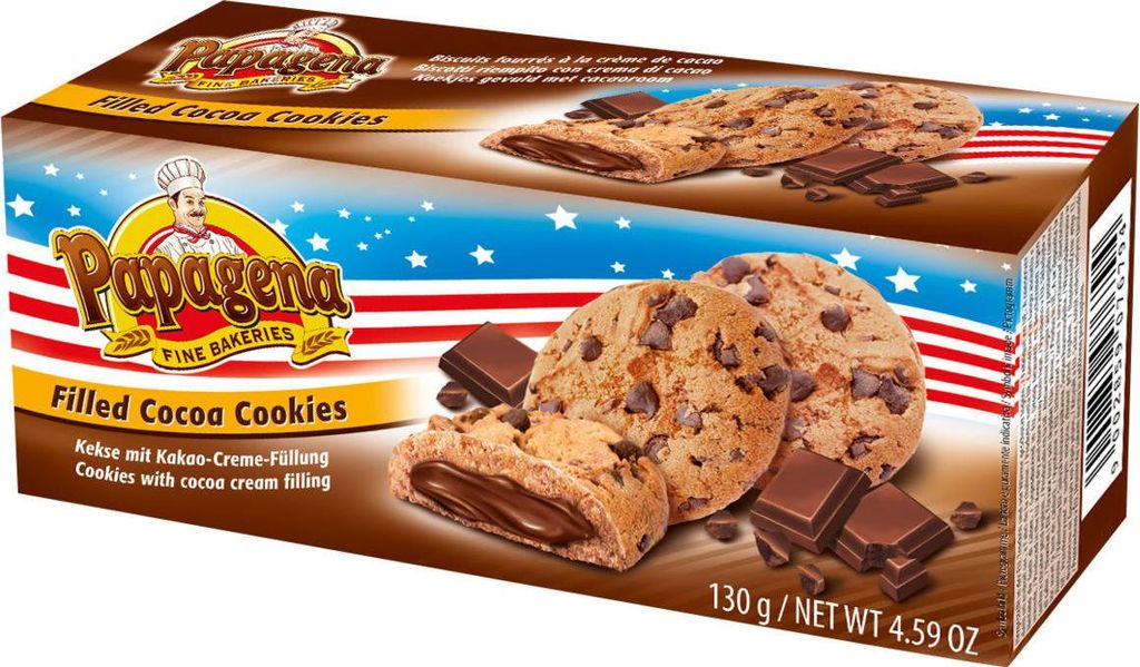 Papagena Choco Chip Cookies mit Schokoladencreme 130 g Produktbild 