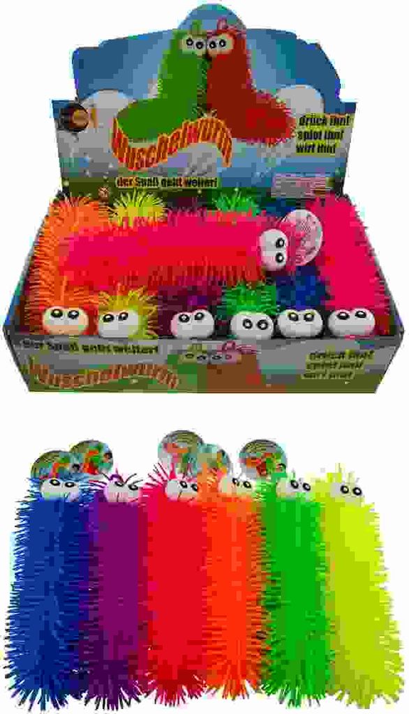 Wuschelwurm mit Licht 6fach sortiert, Fun Unlimited
