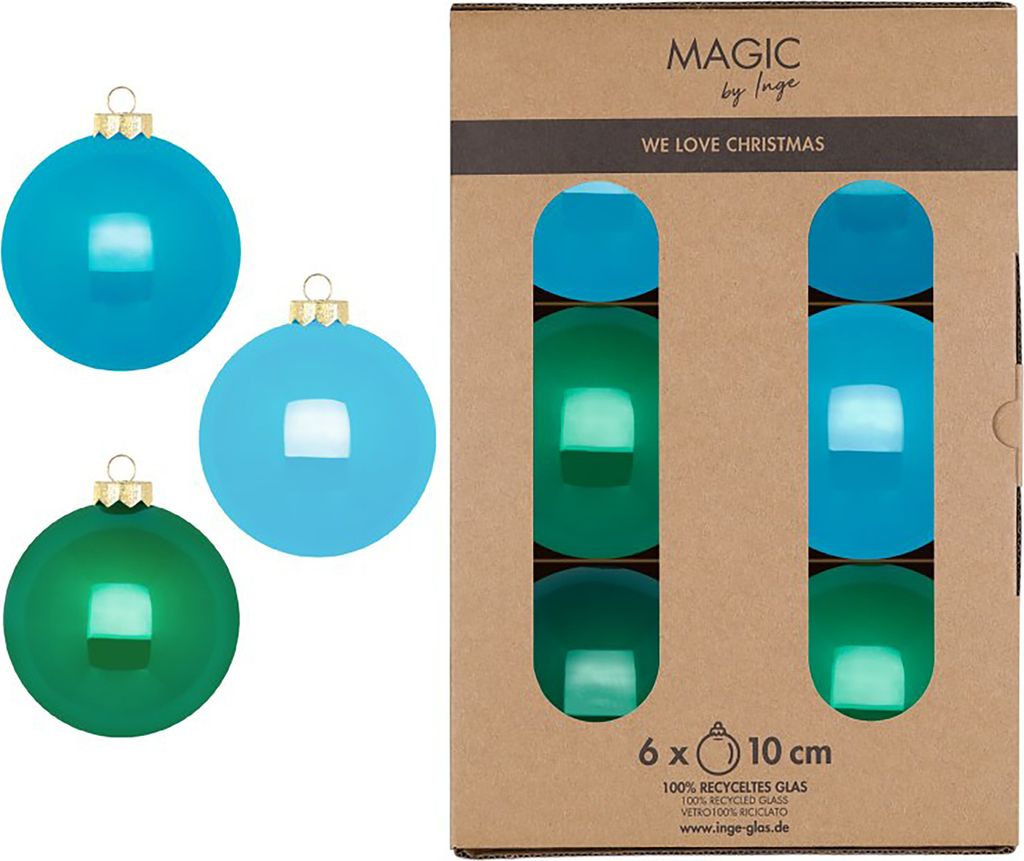 Weihnachtskugeln Glas 10cm 6 Stück - Jumping Jack