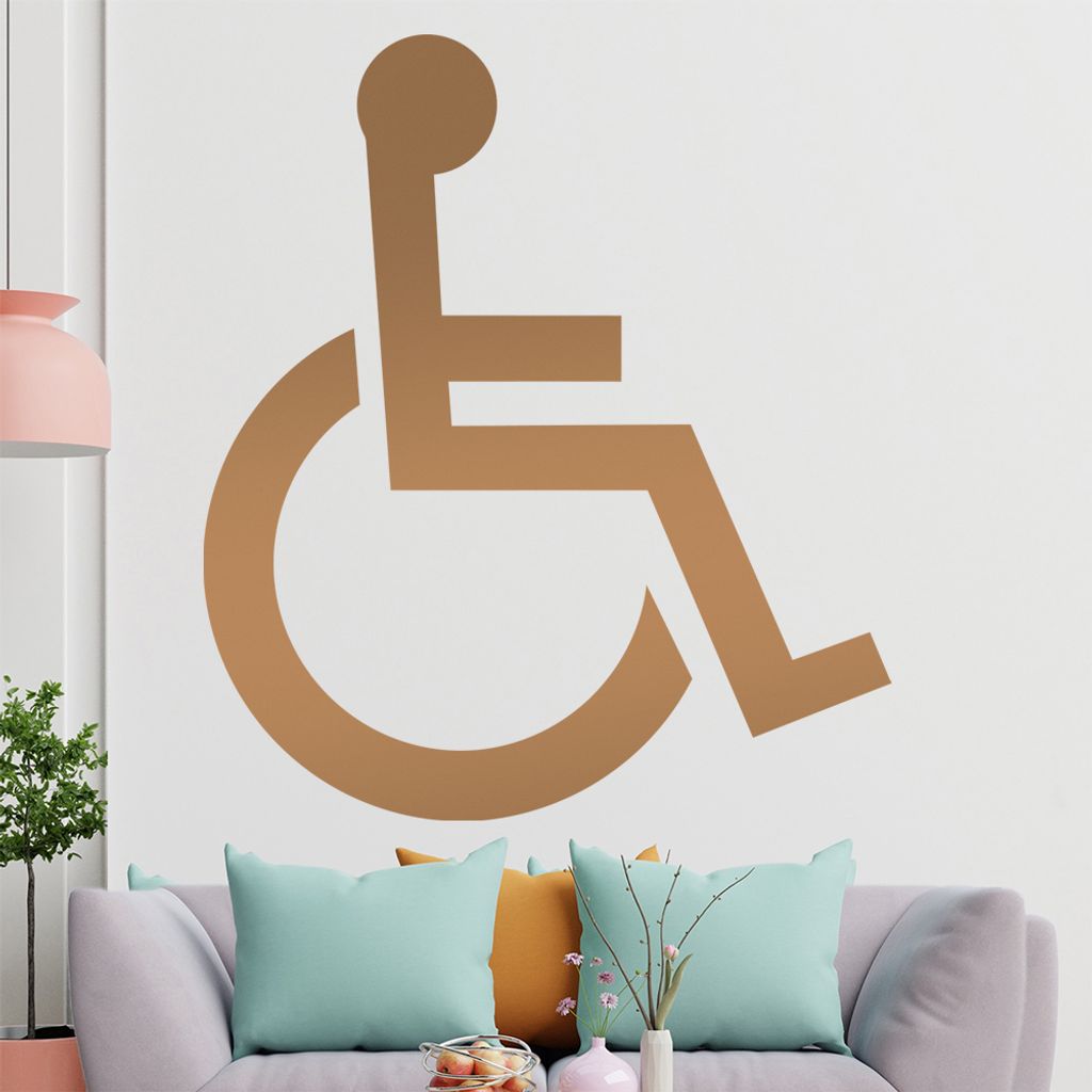 KIWISTAR Behinderung - Rollstuhl Wandtattoo in 6 Größen - Wandaufkleber Wall Sticker - Dekoration, Küche, Wohnzimmer, Schlafzimmer, Badezimmer