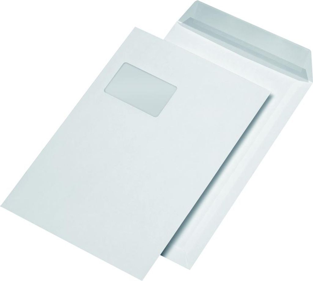 MAILmedia Versandtasche C4 haftklebend mit Fenster weiß 250 Versandtaschen