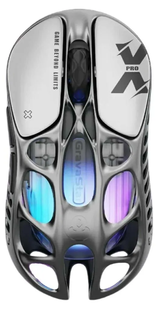 Souris de jeu sans fil 8000 Hz capteur PAW 3950 32000 DPI argent