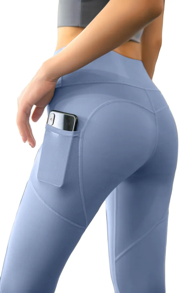 Leggings longs taille XL à ceinture élastique souple bleu