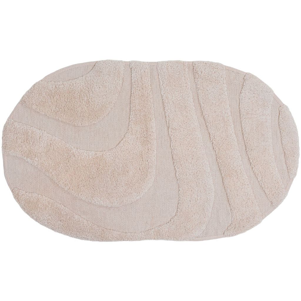 Badematte Beau - Beige Oval 50 x 80 cm