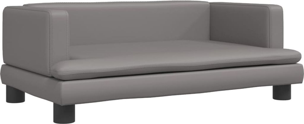 Kindersofa Grau 80x45x30 cm Kunstleder