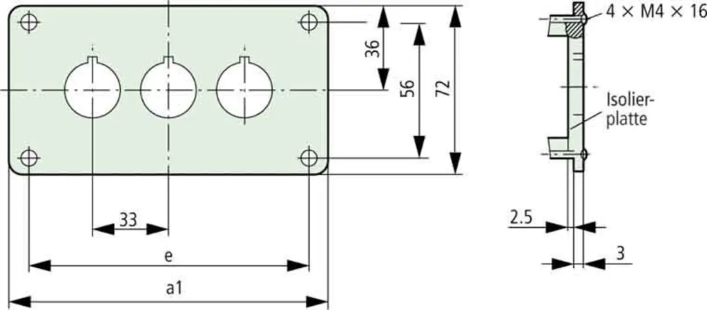 Eaton M22-E4 Plaque de montage 216545 pour boîtiers série RMQ-Titan
