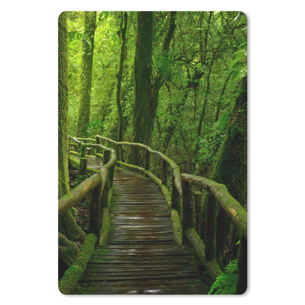 MuchoWow Mauspad Mousepad Dschungel - Brücke - Moos - Natur - Tropisch 40x60 cm - Mousepads - Maus Mat - Pad - Mausunterlage - Schreibtisch Acce...