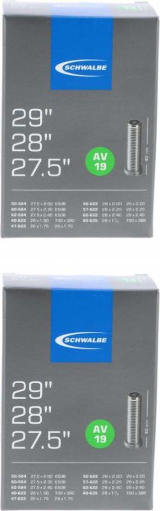 Schwalbe 2x Schlauch AV19 27,5/28/29x1.50-2.40 Zoll 40 mm