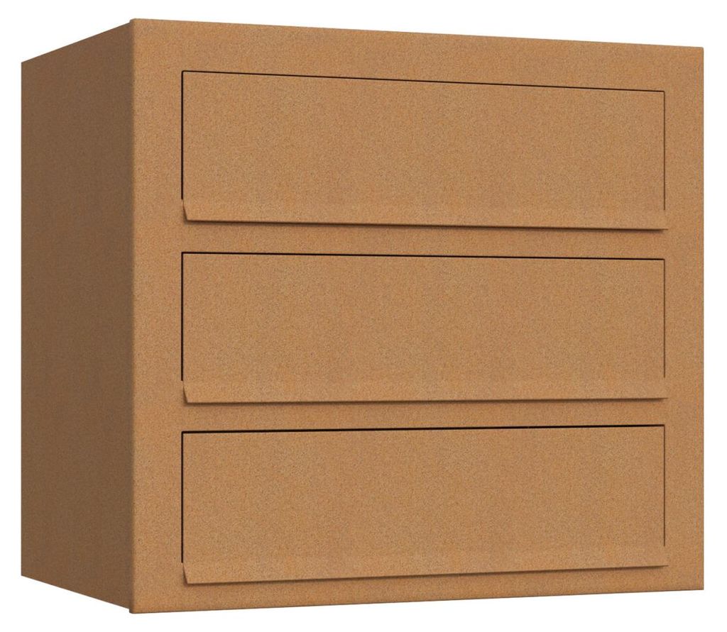 Wandbriefkasten Cube for Three in Rost Produktbild 