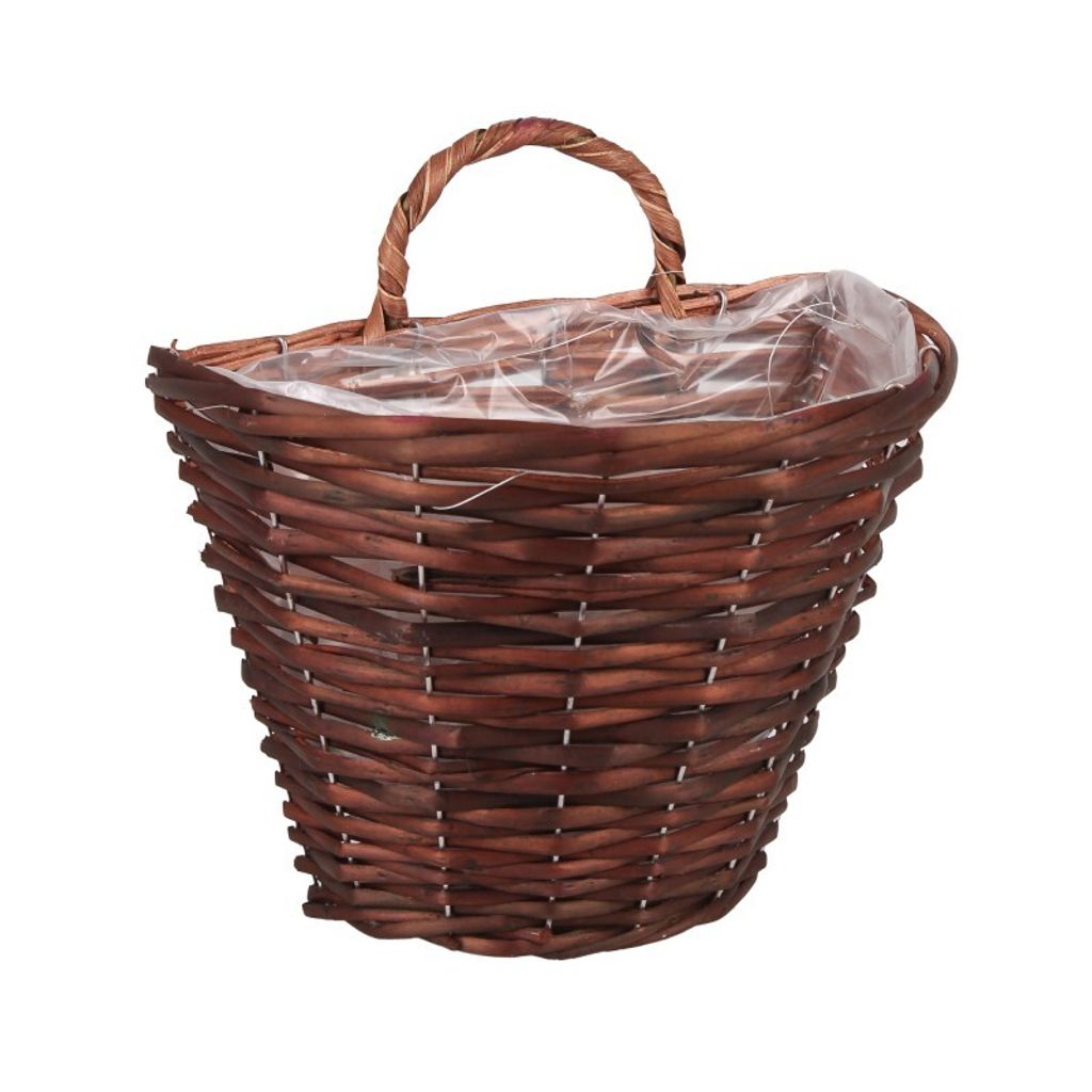 Proutěný květináč na stěnu hnědý Obrázek produktu 