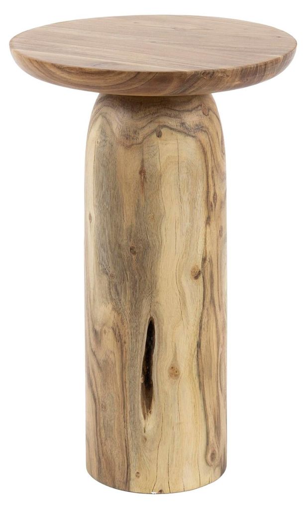 FURNLUX Beistelltisch Fluss Akazie 35cm / Hauptfarbe: Beige / Abmessungen: 35 x 55 x 35 cm