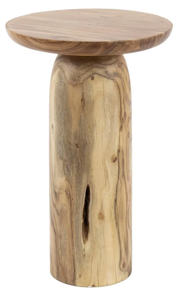 Table d'appoint en acacia massif beige 35 cm FURNLUX Fluss - Design Zen