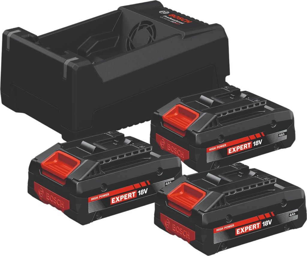 Bosch EXPERT 3x EXBA18V-40 + GAL 12V/18V-80 Starter Set 18 V + 3x Akku 4,0 Ah + Ladegerät