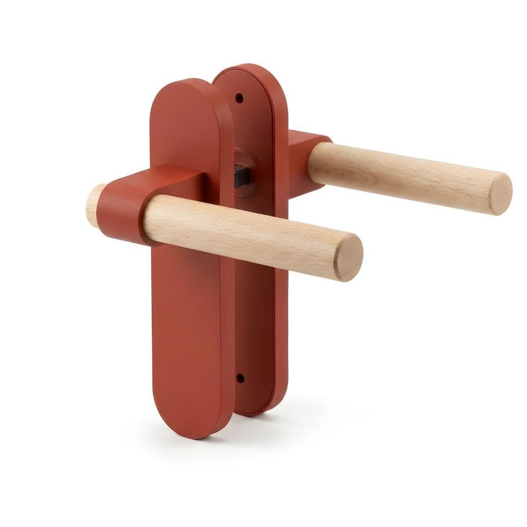 Türklinke mit Langschild 1 Paar Rot Modernes Design Produktbild 