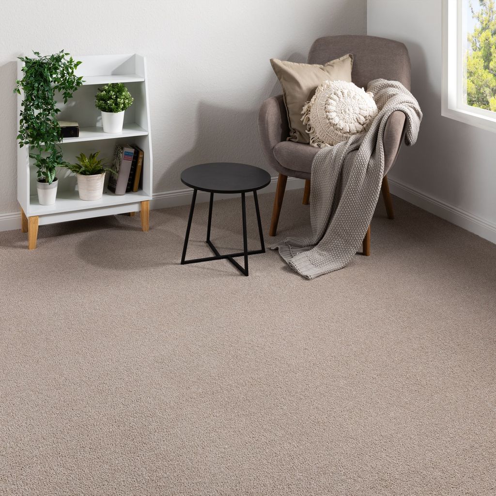 Steffensmeier Teppichboden Elba Meterware | Auslegware für Kinderzimmer Wohnzimmer Schlafzimmer | Sand, Größe: 500x500 cm