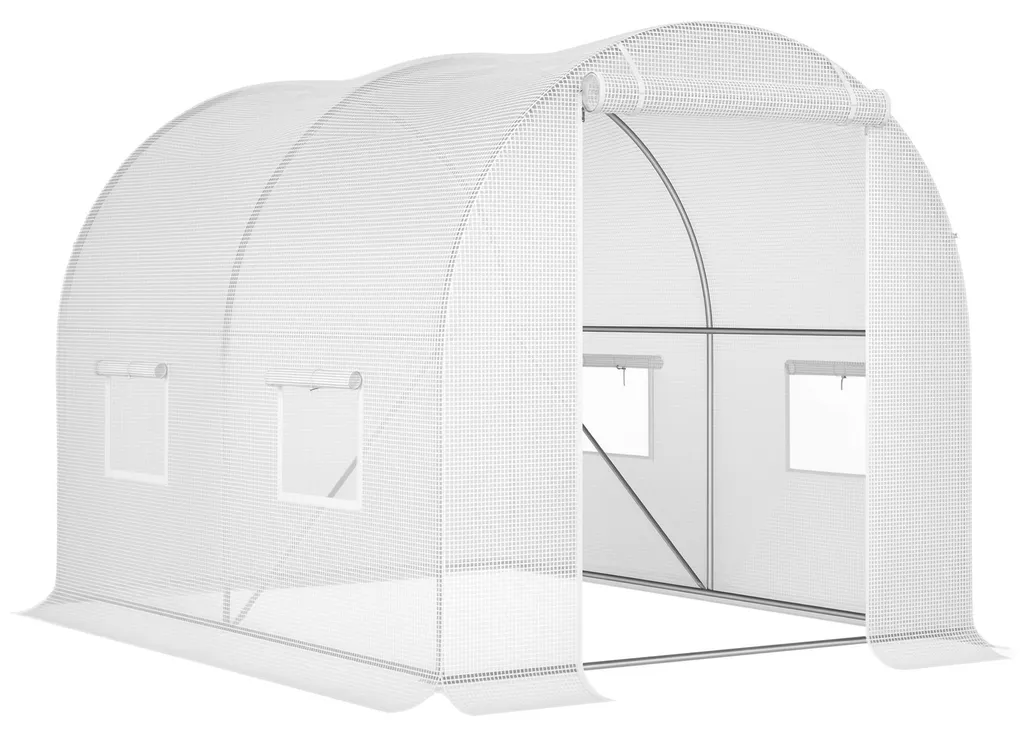 Serre de Jardin Tunnel 6m2 en Acier Galvanisé de 24mm et PE Haute Densité