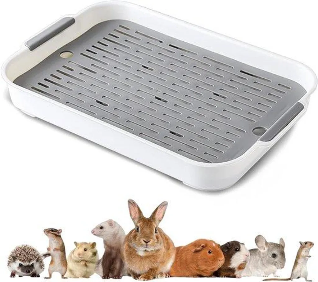 Toilette pour lapins avec tamis de nettoyage pour cage et enclos