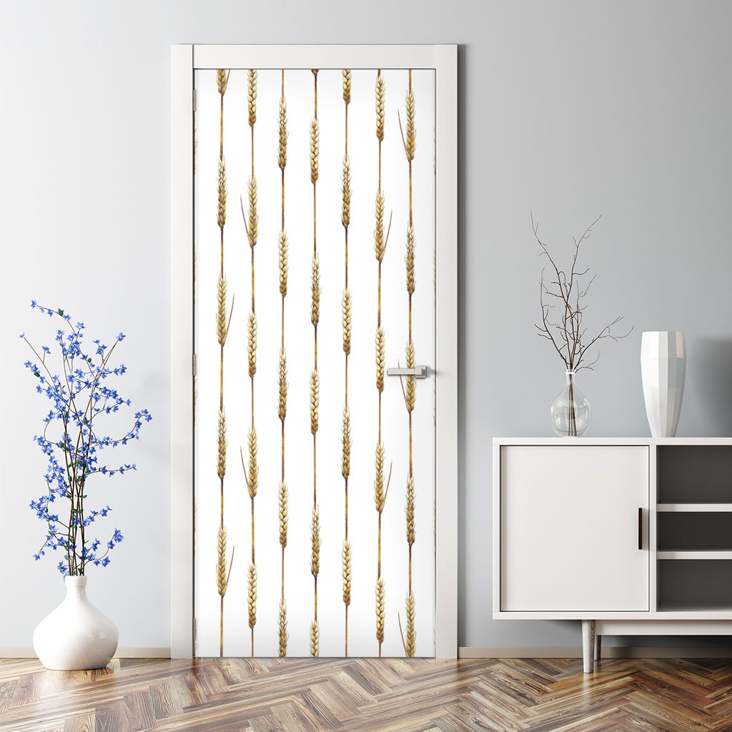 Dekorative Türaufkleber selbstklebend Klebefolie Dekorfolie Türtapete Goldener Weizen 77 x 200 cm