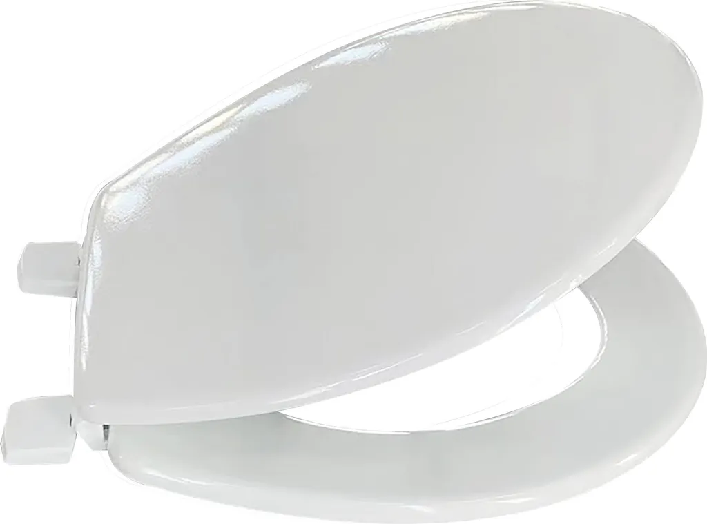 Sedile WC MSV Bianco in MDF - Copriwater Stabile con Cerniere - 4