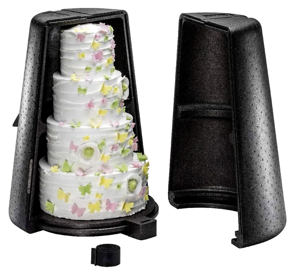 EPP-Thermobox für Etagen-Tortenständer, schwarz, geeignet für eine max. 5-stöckige Etagere mit max. Durchmesser 46 cm und 72 cm Höhe