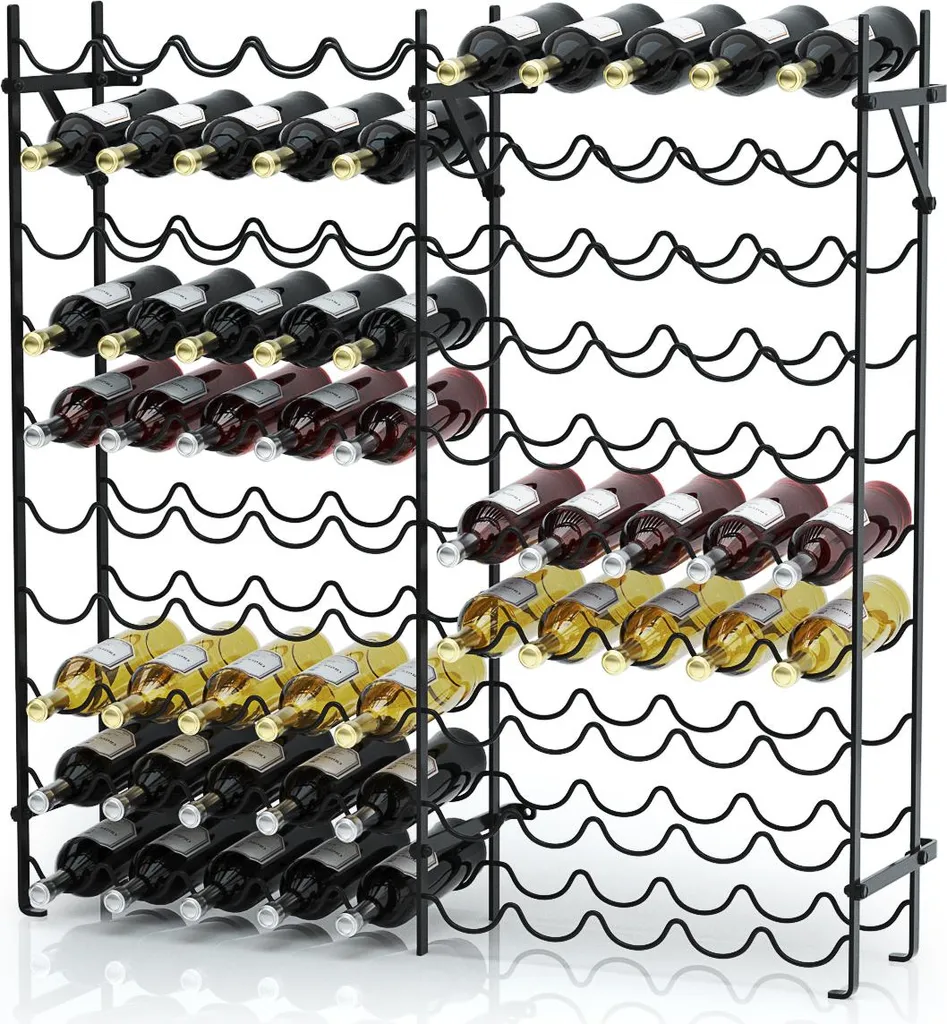 Organisez enfin votre cave : Casier à vin 100 bouteilles métal noir