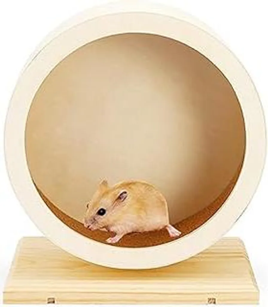 Ruota Criceti Legno Design Moderno L - Accessorio Gabbia Silenzioso