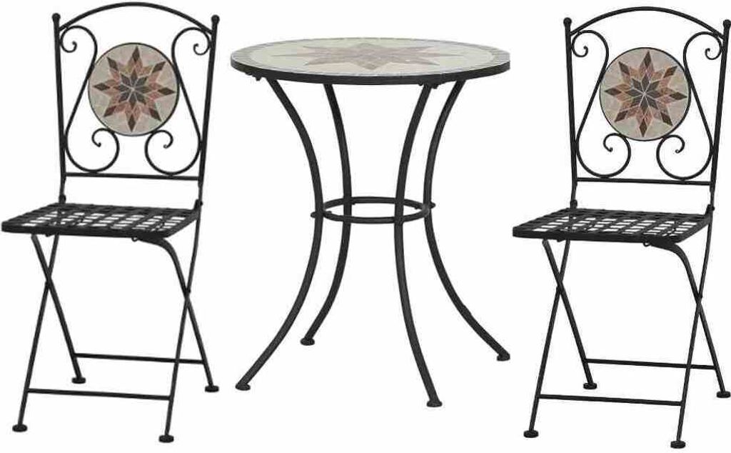 SIENA GARDEN SET Stella 2 x Klappstuhl + 1 x Tisch Ø 60 cm Produktbild 