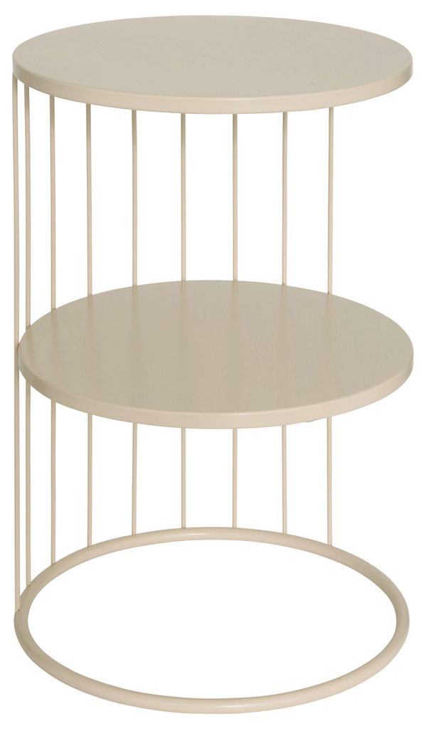 Atmosphera Beistelltisch Kobu - beige - Metall - rund - D36 x H52 cm - Couchtisch/Kaffeetisch