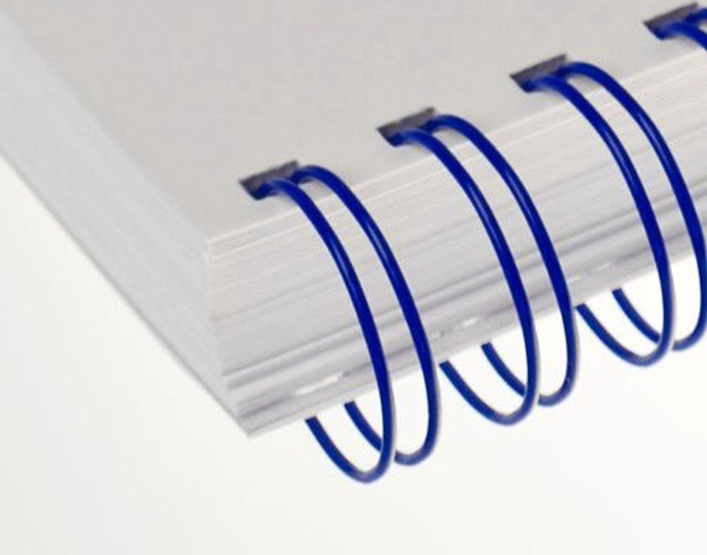RENZ Draht-Bindeelemente, 2:1 Teilung, Ø 9,5 mm, 23 Schlaufen (=DIN A4), blau, 100 Stück