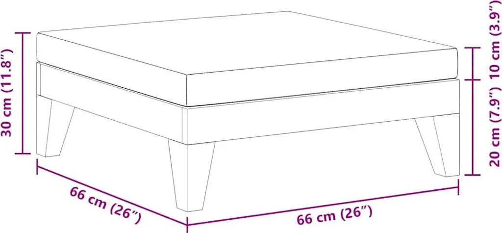 Poggiapiedi modulare con cuscini bianco-crema in legno massiccio di acacia - 8