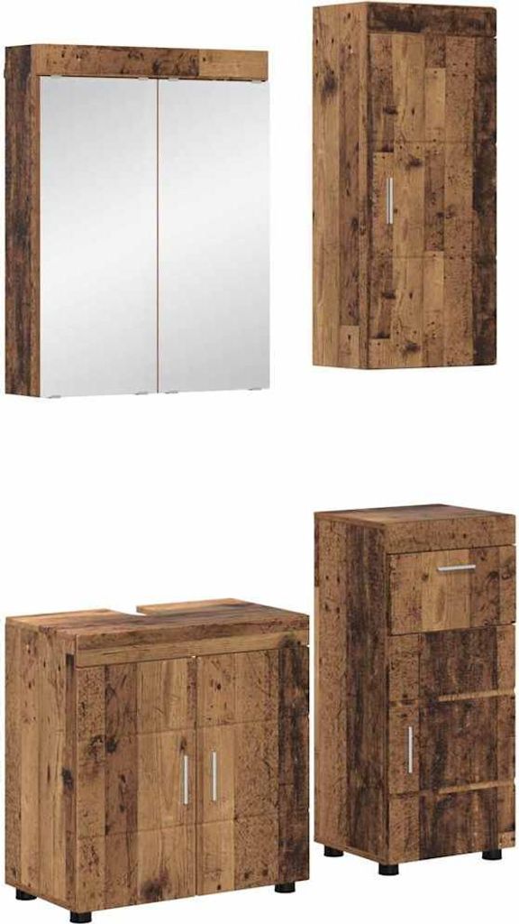 Badezimmermöbel-Set mit Schubladen TULUM Altholz Holzwerkstoff