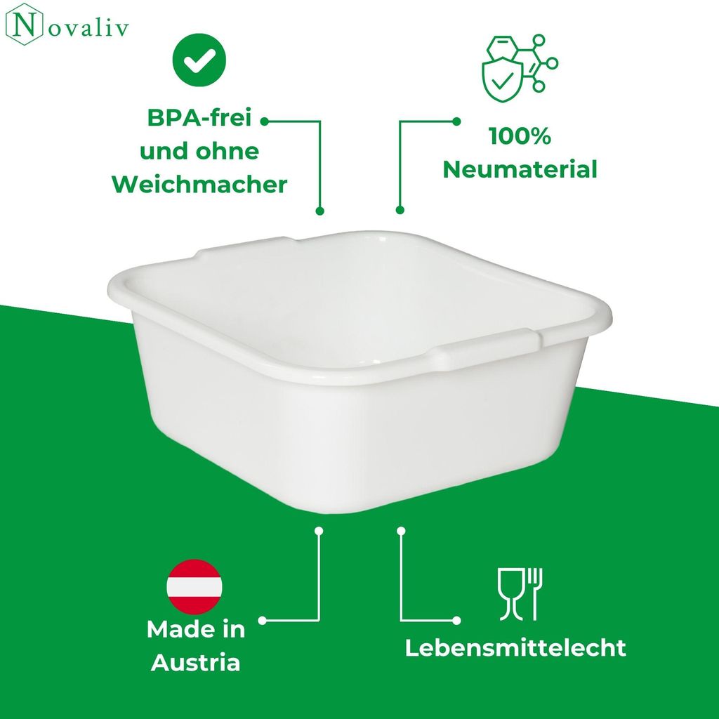 Novaliv mísa na mytí nádobí čtvercová 10,5 l, 34x34 cm, Obrázek produktu 