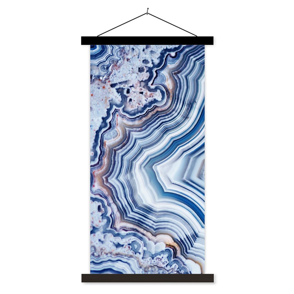 MuchoWow Textilposter Natursteine - Abstrakt - Chic 60x120 cm mit schwarzem Rahmen - Magnete