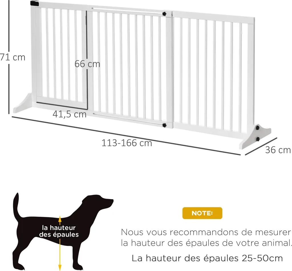Barrière chien sans perçage pour grands passages longueur modulable - 5